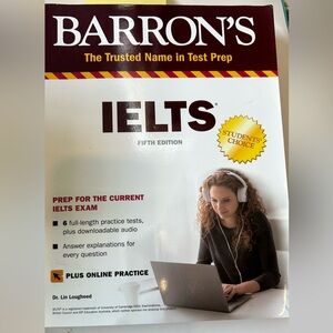 Barron's IELTS Prep Book - White & Maroon Cover
